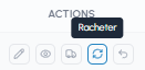 Bouton « Racheter » avec infobulle dans la liste des commandes de fluid-hub