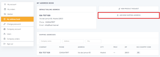 w address" link and order summary