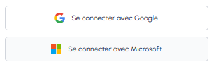 Boutons d'accès rapide à fluid-hub avec Google et Microsoft