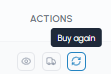 Buy again button with tooltip in the fluid-hub company orders list