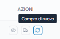 Pulsante Compra di nuovo con tooltip nell'elenco ordini aziendali di fluid-hub