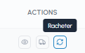 Bouton Racheter avec info-bulle dans la liste des commandes de l'entreprise fluid-hub