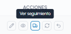 Botón Visualizar seguimiento con tooltip en la lista de pedidos de fluid-hub