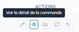 Bouton Voir le détail de la commande avec info-bulle dans la liste des commandes fluid-hub