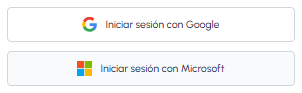 `Botones de acceso rápido a fluid-hub con Google y Microsoft`