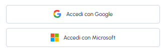 Pulsanti di accesso rapido a fluid-hub con Google e Microsoft
